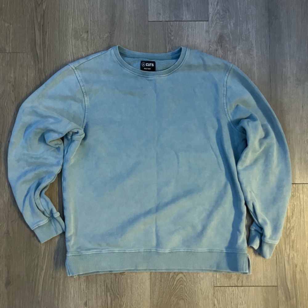 Men's Cuts Split Hem Crewneck Sweatshirt